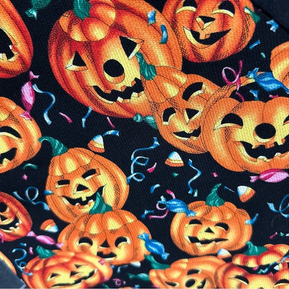 VTG 90s Jack-o'-lantern Pumpkins All Over Print Halloween Vest - Picture 4 of 7